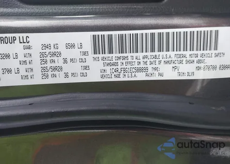 2014 Jeep Grand Cherokee Limited из США, поврежденный, VIN 1C4RJFBG1EC588899